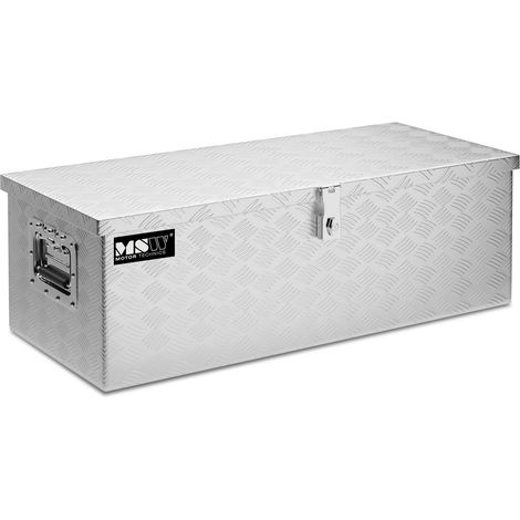 Caja de herramientas de transporte de aluminio, con cerradura, 48 l, 76 x 35 x 25,5 cm (1/5)