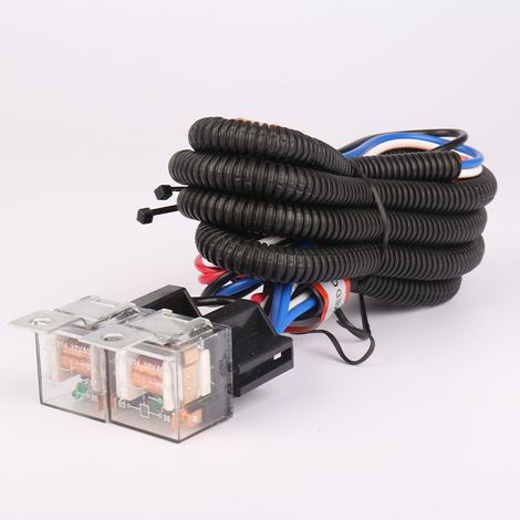 12VH4 car headlight module, modified wiring harness for two lamps, lighting upgrade cable, 12V 40A relay (1/4)