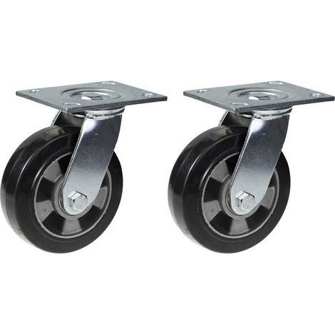 Gummi-Rolle Schwarz Festdrehgelenk 152mm - Set von 2