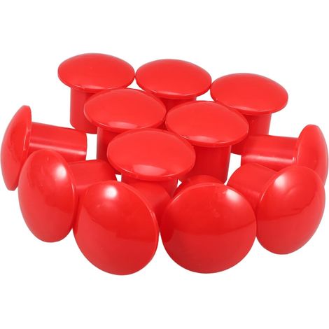 12 Capuchons De Protection Pour Barres D'Armature Capuchon De Sécurité Rouge En Plastique Embouts Champignon Pour Chantier Construction Ponts Et Travaux Routiers 2.24X2.24X2.01In (1/5)
