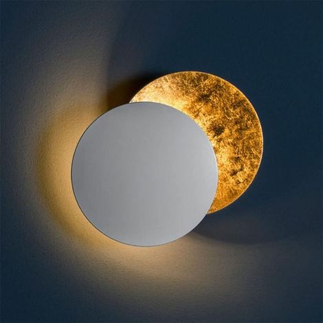 Creative Moon Applique Murale Intérieure Eclipse Allée Applique Murale Couloir Couloir Chevet Applique Murale Salon Rond Or Cuivre LED Applique Murale,Couleur laiton,20cm (1/5)