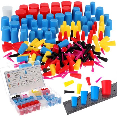 Jeu de bouchons coniques en silicone, 1/15 pouce, adaptés au revêtement en poudre, à l'électroplacage et à d'autres procédés, 300 pièces. (1/4)
