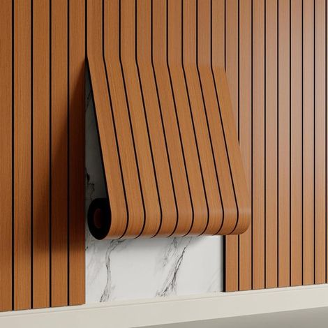 Selbstklebende 3D-Wandpaneele – Walnussholzoptik – PVC-Paneel 300 x 40 cm, geeignet für Wände und Decken – Schalldämmung (1/5)