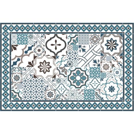 Teppich Vinyl Mosaik 50x75cm - Blau