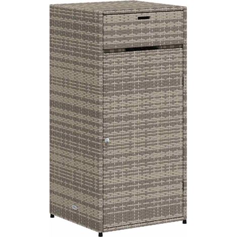 vidaXL Gartenlagerungsschrank grau 55x55x111 cm aus Geflecht
