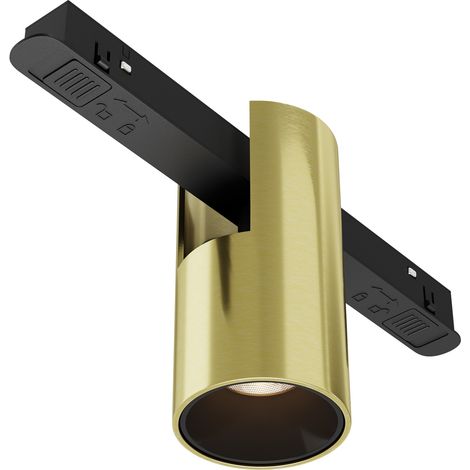 Spot LED magnétique 48V noir/or 7W 3000K Maytoni ALFA (1/5)