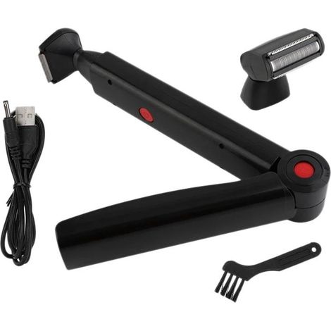 Rasoir électrique dorsal sans fil, épilateur double face pour homme, tondeuse corporelle pliable pour poils longs, outil de rasage de dos rechargeable (1/3)