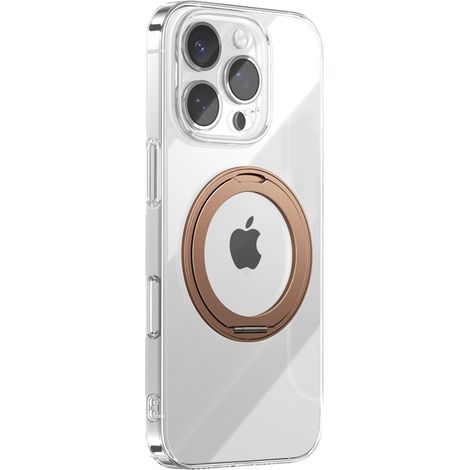 Funda MagSafe para iPhone 16 Pro con soporte de anillo giratorio de 360° - Dorada (1/4)