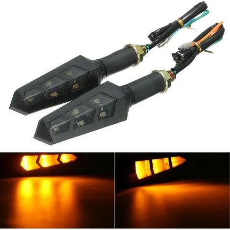 Clignotants Moto - 6 LED 12 V - Universel Pour Motocross Scooter E-Bike - Paquet De 2 Pièces (1/4)