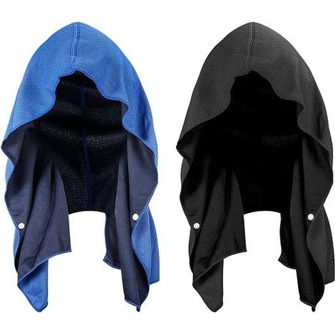 Serviette de bain à capuche, serviette rafraîchissante pour la nuque et le visage, séchage rapide, protège la nuque des rayons UV, idéale pour le sport, le camping et le vélo