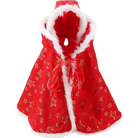 Capa Con Capucha Para Mascotas - Roja Y Blanca - Poliéster - Talla L - Para Perros - 1 Unidad (1/5)