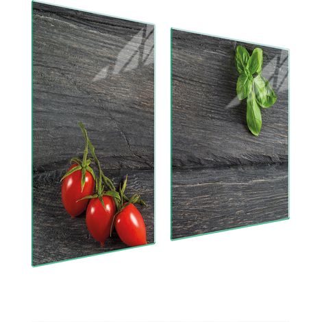 Glasplatte und Schneidebrett 100x52 Tomaten (1/5)