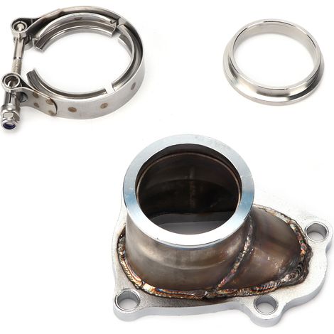 5-Loch-Downpipe-Flansch auf 2,5-Zoll-V-Band-Umrüstadapter, Ersatz für TD04-Turbolader, Teilenummer 14412AA451, hochbelastbare Stahlverschraubung. (1/5)