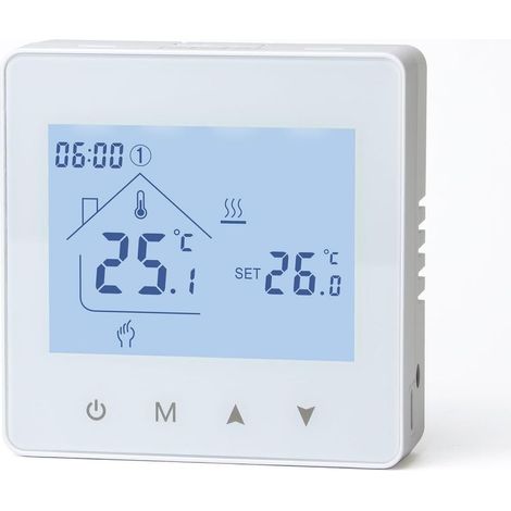 Thermostat Chaudiere Gaz Thermostat Chauffage Numérique,Programmable et Contrôle de Chaudière à Eau, Fonctionnement sur Piles 3 AA, BOT - R6W Blanc (1/5)