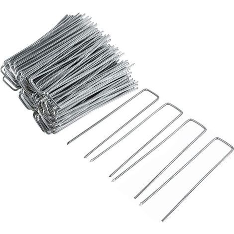 Packung mit 50 verzinkten Gartenankern, 15 cm – Robuste, U-förmige Stahlpfähle (11 Gauge) für Unkrautvlies, Rasen und Landschaftsbau