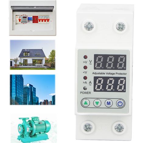 Protecteur numérique autoréarmable contre les surtensions et les sous-tensions, 2P, intelligent, pour appareils électroménagers, 220 V CA, 40 A (1/5)