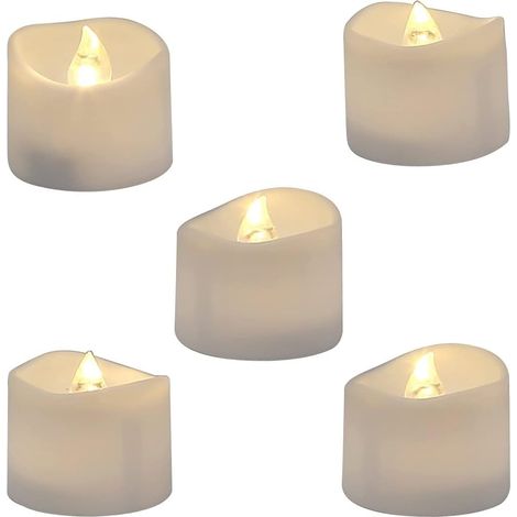 12PCS Ampoule réaliste et scintillante à piles LED sans flamme, fausse bougie électrique en blanc chaud (1/4)