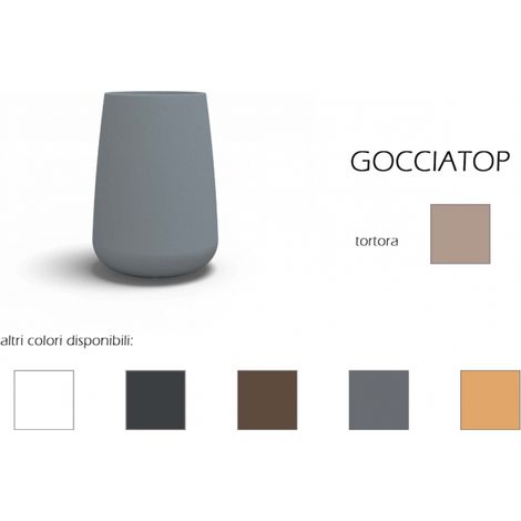 Vase haut au design moderne Ø43 H75 en polymère gris tourterelle résistant, pour l'intérieur et l'extérieur - Fabriqué en Italie - Monacis (1/4)