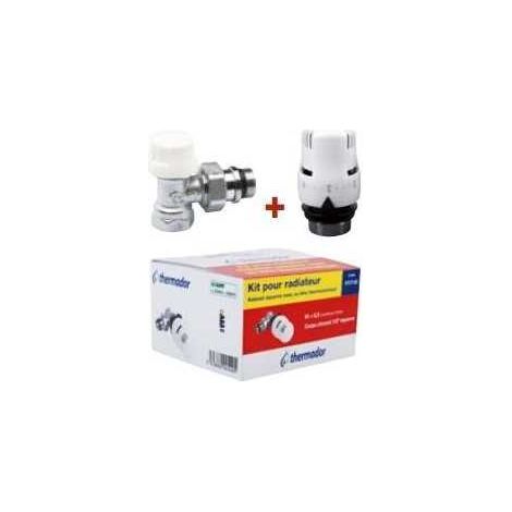 Kit pour radiateur, robinet droit 15x21 (1/2") avec tête thermostatique TTC (1/2)
