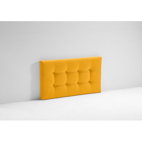 EVERGREENWEB Testata Letto Singolo imbottita Chester Struttura in legno, tessuto Sfoderabile idrorepellente|Testiera in Tessuto Antimacchia per letto 80x190, Testata letto muro | Senape (1/2)