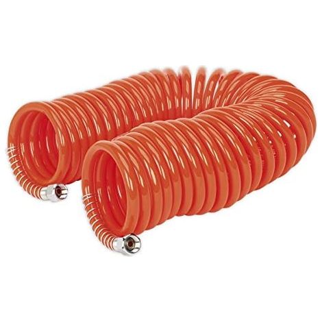 Sealey PU Coiled Air Line Hose 10m x 6mm With 1/4""BSP Unions AH10C/6 (1/2)