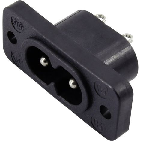DB-14-T-7-S1 Kaltgeräte-Steckverbinder Stecker, Einbau horizontal Gesamtpolzahl: 2 2.5 A Schwarz 1