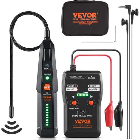 VEVOR Localizzatore di Cavi Sotterranei, Profondita di Rilevamento max. Modalita Digitale 2m, Rilevatore di Cavi Raggio di Rilevamento 1000m, Localizzatore per Rottura del Filo Valvole di Irrigazione (1/5)