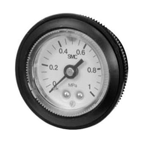 Manomètre SMC, 0mPa à 0.1mPa, raccord R 1/8, Ø cadran 42.5mm ( Prix pour 1 )