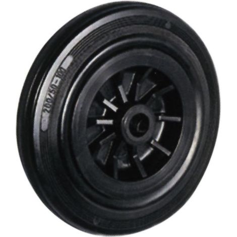 Ruota in Gomma sciolta con Nucleo in Nylon Ruota 60x40 mm asse 20 mm 150 Kg (1/2)