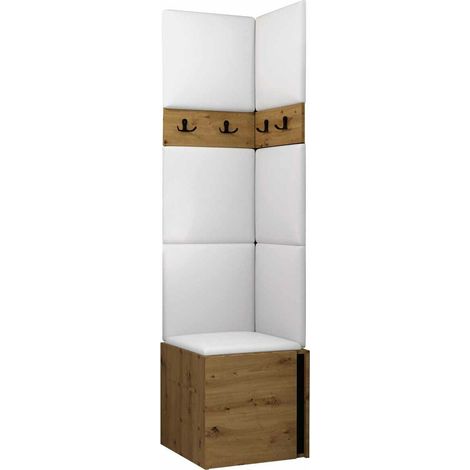 Conjunto para recibidor Pinis XXI, Cuero ecológico Soft 017, 186x42x46cm, Aglomerado laminado, Cuero ecológico, Colocada, Montada en la pared