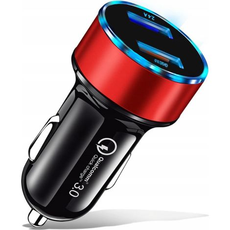CO2-Schnellladegerät fürs Auto mit USB QC 3.0, LED-Batteriespannungsanzeige (1/5)