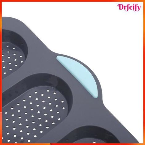 Moule à pain en silicone - - 3 cavités - Perforé ventilé - Résistant 220°C - Poignées antidérapantes (1/5)