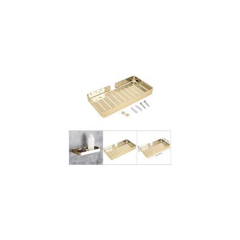 Étagère murale salle de bain inox - Porte-savon avec égouttoir - Panier de rangement design - Support fixe solide - Anti-rouille (1/5)