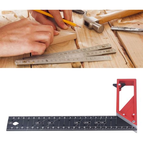 Règle d'angle droit pour le travail du bois, règle de marquage multi-angles 45°, 30°, 90°, règle universelle de haute précision en alliage d'aluminium de 3 mm d'épaisseur, alliage d'aluminium de 3 mm  (1/5)
