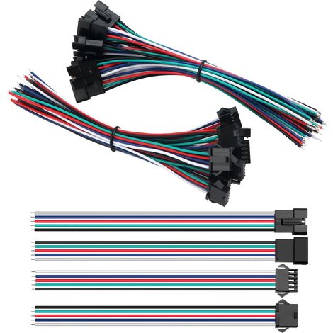 10 Pairs SM 5 Pin Connector, SM 5 Pin Male and Female Connector with Cable Electrical Wire 150mm 22AWG (1/5)