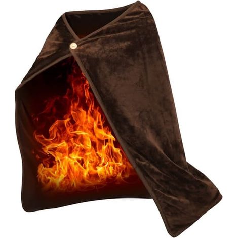 Couverture chauffante électrique USB, alimentée par piles, lavable en machine, durable, chaude et confortable pour femme (100 x 70 x 1,0 °C). (1/5)