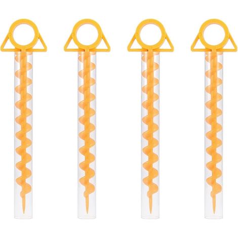 Lot de 4 piquets de tente spiralés, type sardine, en plastique résistant, 30 cm. (1/5)