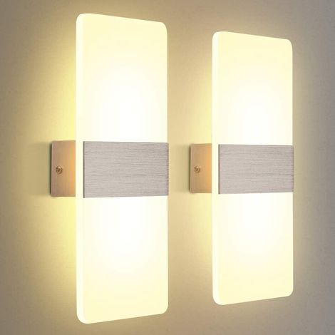 Lampe Murale LED - 29 cm - 3000 K - Acrylique - Lumière Ascendante et Descendante - Pour Intérieur - 2 Pièces (1/5)