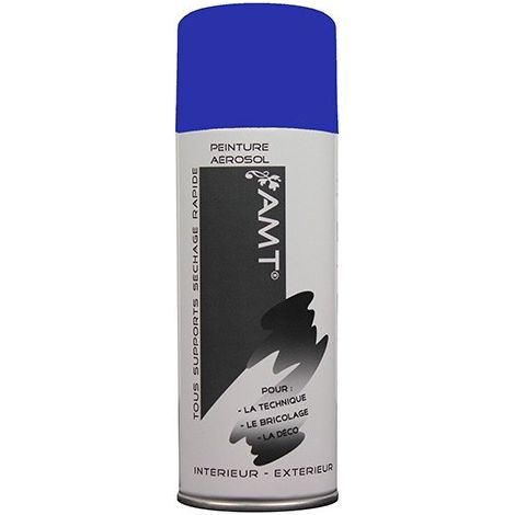 Bombe de peinture aérosol couleur bleue mate 0,330 L – Peinture acrylique professionnelle pour bois, métal et plastique – Application intérieure et extérieure – AMT