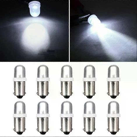 Lot de 10 ampoules LED BA9S T4W ultra-lumineuses 12V pour voiture, éclairage intérieur de tableau de bord et de compteurs, lampe de lecture. (1/5)