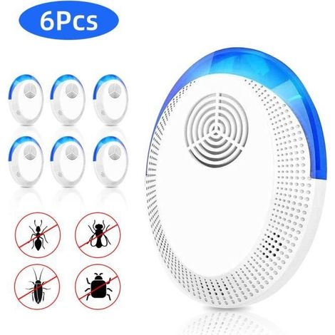6pcs Répulsif Ultrasons - Vinmall Repulsif Moustique, Anti Mouches Electrique Appareil Répulsif Souris, Fourmi, Araignée (1/4)