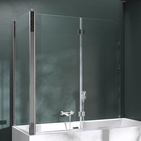 Mai & Mai Parete Vasca da Bagno Doccia75x120x140cm, Parete Sopravasca Sinistra Cabine Doccia Vetro Trasparente 6mm Nano Rivestimenti Cortona113