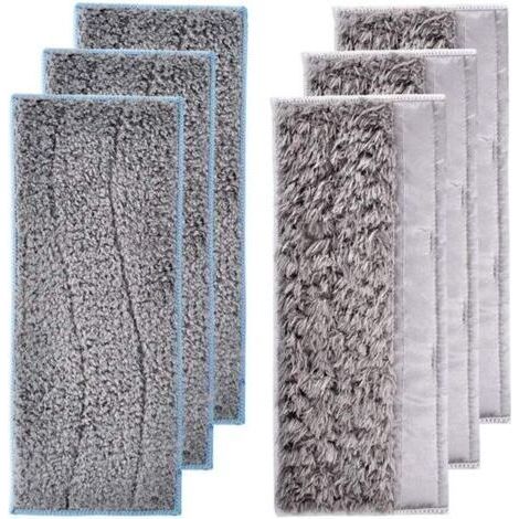 Paquet de 6 tampons de nettoyage lavables pour IRobot Braava Jet M6, comprenant 3 tampons de nettoyage humides et 3 tampons de nettoyage secs (1/5)