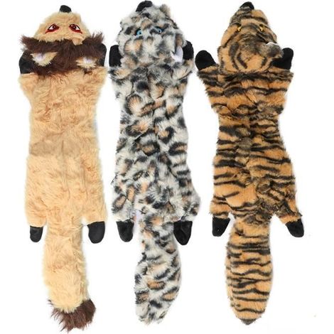 Jouet pour occuper son chien,Jouets grinçants pour Chiens, Jouets en Peluche durables sans Farce avec Lion Tigre et léopard, (1/4)
