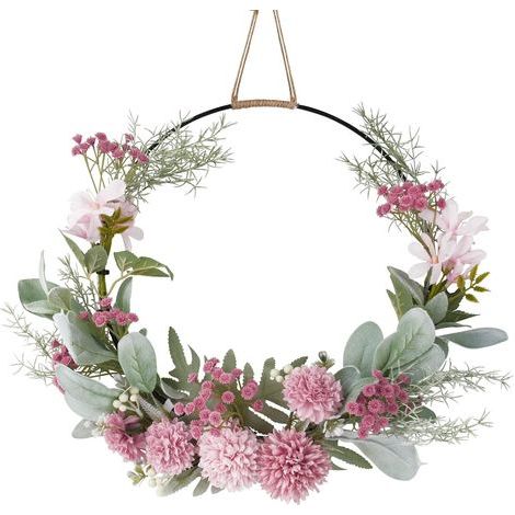 Künstlicher Blumenkranz, Blumengirlande für Tür und Wand, Heimdekoration für Hochzeitsfeiern. (1/5)