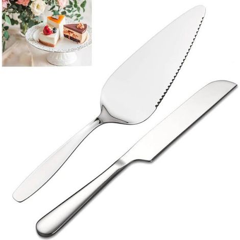Hochzeits tortenmesser und Server Set, Tortenheber, Tortenmesser,Edelstahl Kuchenheber Silver-1 Cake Shovel + 1 Spatula