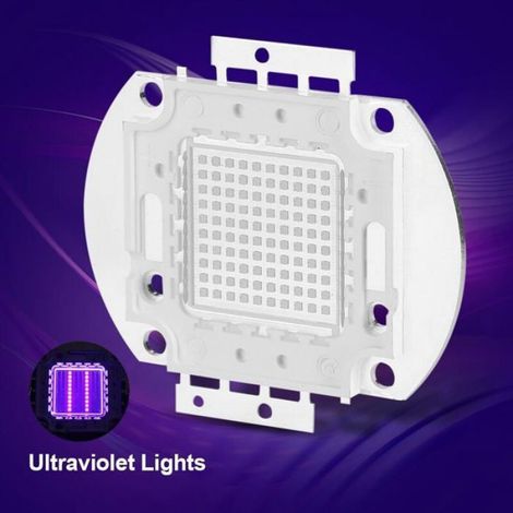 Haute puissance Led Chip 100W Violet Ultraviolet (UV 395-400nm/3000mA/DC 30V-34V/100 Watt) Super Bright Intensity SMD COB Ampoule (1/4)