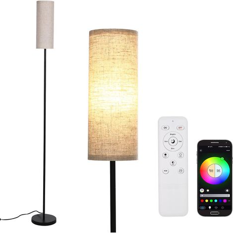 Neoglint Moderne LED RGB+CCT Stehlampe mit Bluetooth-Konnektivität und Alexa/Google Assistant Sprachsteuerung fürs Schlafzimmer
