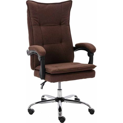 Chaise de bureau Fauteuil gamer - Chaise d'ordinateur Marron Tissu BonneVie-50403 (1/5)