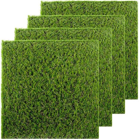 Tapis Dherbe Artificielle - Carreaux 30 x 30 Cm - Pour Decoration Interieure Et Exterieure - 4 Unites (1/5)
